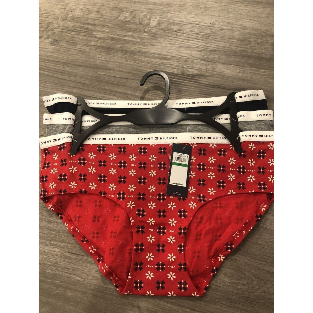 TOMMY HILFIGER WOMEN’S HIPSTER PANTIES UNDERWEAR 3 PACK Size L Large NWT